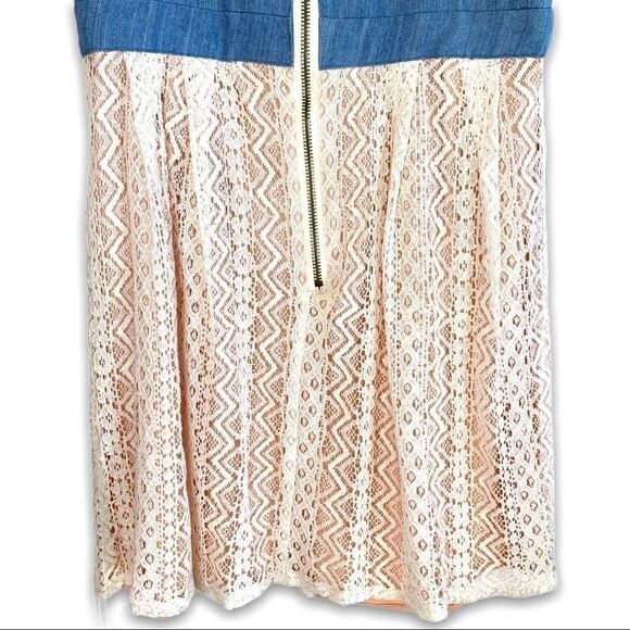 Flying Tomato Boho Aztec Lace Denim Dress - Picture 6 of 8
